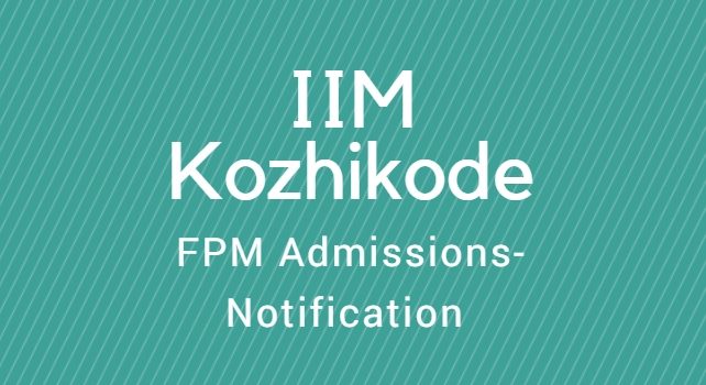 IIM Kozhikode FPM Admissions