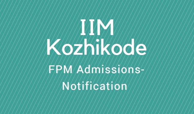 IIM Kozhikode FPM Admissions
