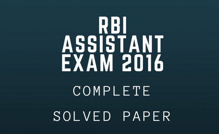 RBI Assistant Question paper 2016