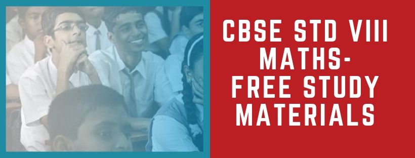 free notes, study materials, video classes, textbook solutions for CBSE 8th Maths Textbook