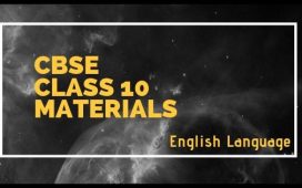 CBSE Xth English Language Materials
