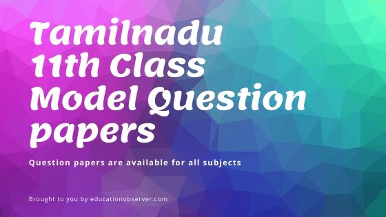 tamilnadu 11th sample papers