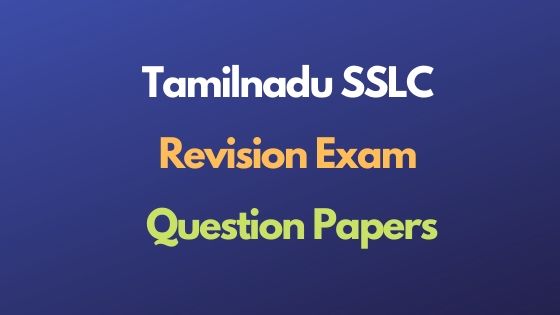 Revision Test question papers 10th