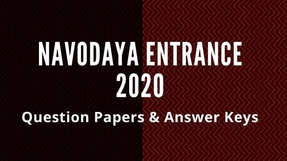 JNVST entrance 2020 question paper
