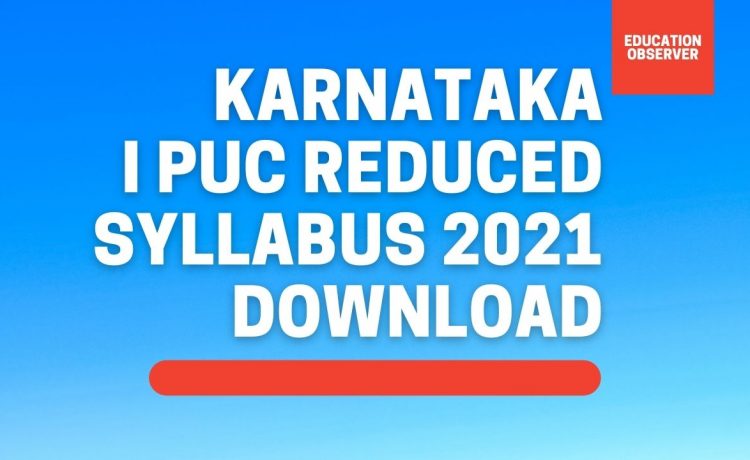 I PUC reduced syllabus 2021