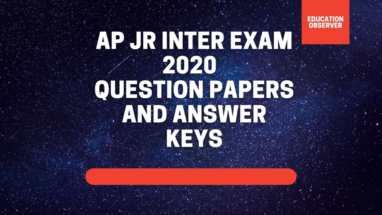 AP 11th Board Exam 2020 question papers