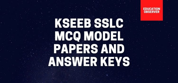 KSEEB 10th MCQ format model answer key