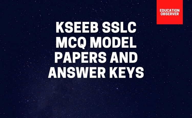 KSEEB 10th MCQ format model answer key