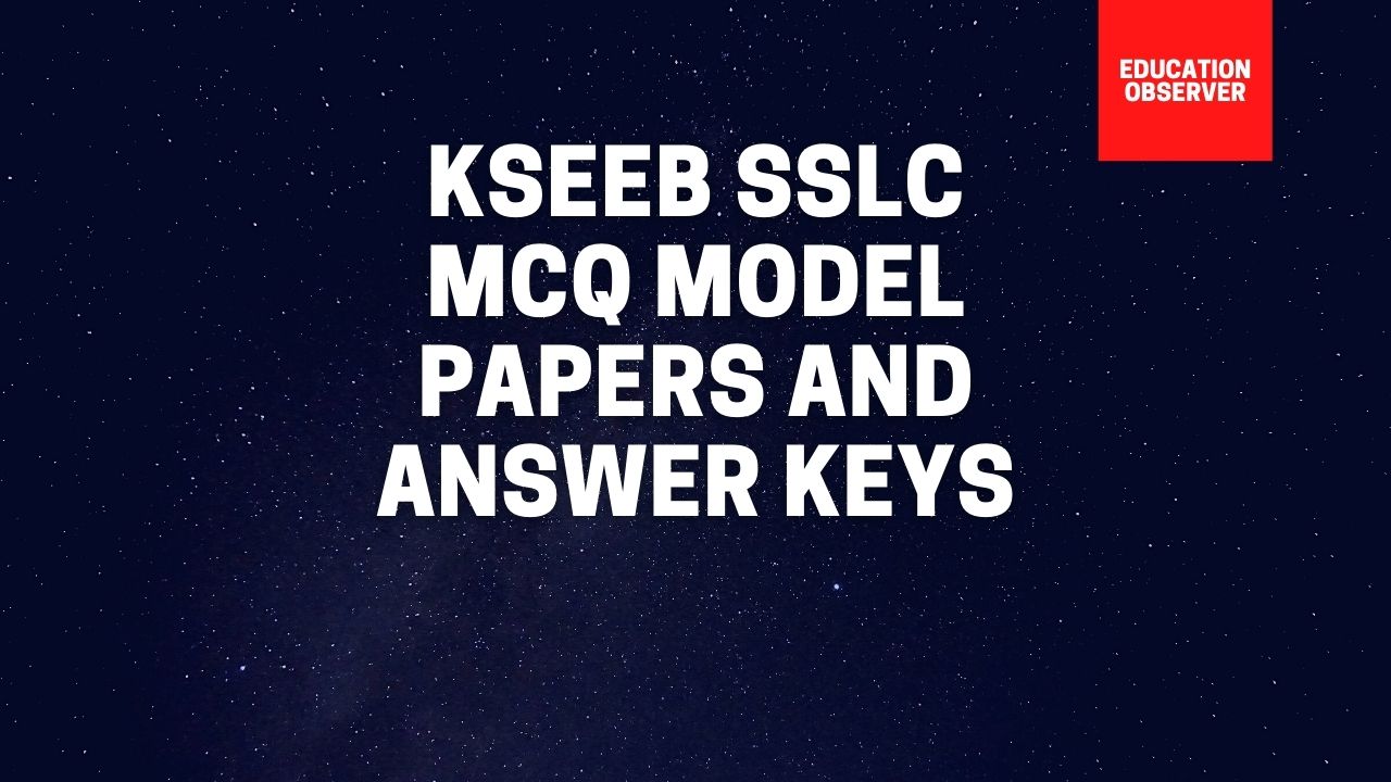 KSEEB 10th MCQ format model answer key