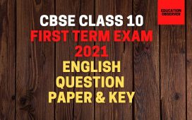 cbse 10th term 1 exam 2021 english paper and key