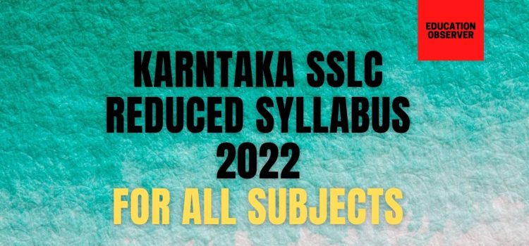 Kar SSLC Latest syllabus 2022