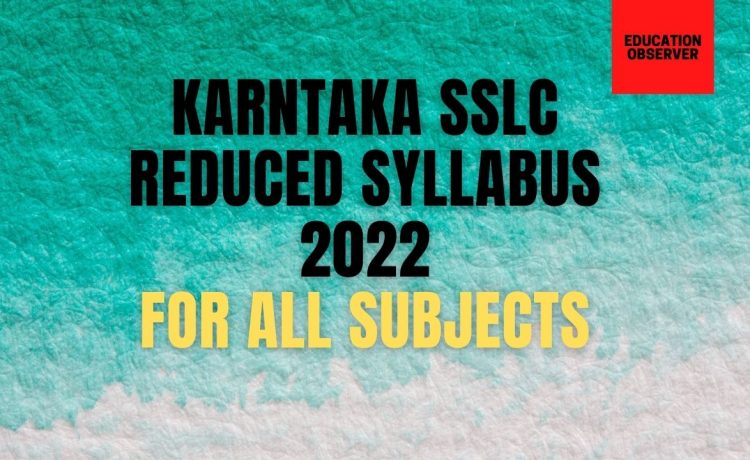 Kar SSLC Latest syllabus 2022