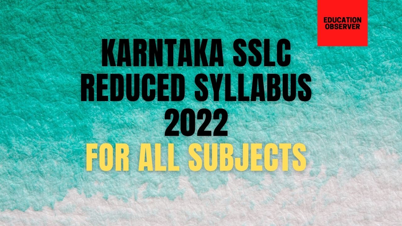 Kar SSLC Latest syllabus 2022