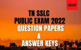 TN SSLC Board exam 2022 Previous papers and keys