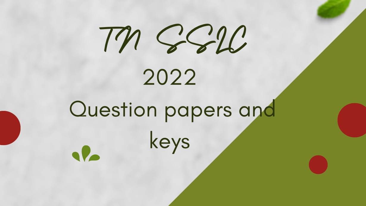 Tamilnadu 10th 2022 question papers